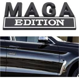 4pcs MAGA Edition Car  Metal Badge Sticker Truck Replacement, Suitable For General Motors SUV,Motorcycle, Bicycle Chrome Alloy